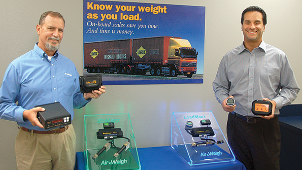 AirWeigh Eugene OR is celebrating its 25th anniversary this year Steve Womack dealer sales manager and Martin Ambros president and CEO of AirWeigh display samples of products that the company has introduced recently