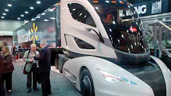 Several companies including Great Dane and Peterbilt teamed up to produce this concept vehicle for Walmart Several companies including Great Dane and Peterbilt teamed up to produce this concept vehicle for Walmart