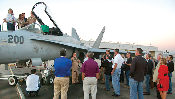 One of the highlights of this yearrsquos NTDA convention was the ldquoTop Gunrdquo reception and dinner at Marine Corps Air Base Miramar NTDA members climbed on some of Americarsquos most sophisticated fighter planes and met pilots who fly them