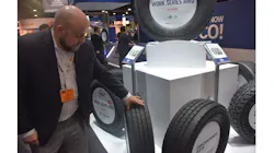 Cooper Tire's Rob Laurent explains the design advantages of the new Work Series line for medium-duty trucks. Cooper Tire's Rob Laurent explains the design advantages of the new Work Series line for medium-duty trucks.