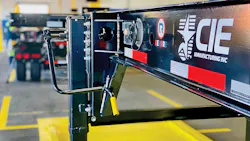 Through-loading drawbar trailers have become best sellers among food logistics providers in Europe. Above, a Schmitz Cargobull truck box body with central axle body trailer. Through-loading drawbar trailers have become best sellers among food logistics providers in Europe. Above, a Schmitz Cargobull truck box body with central axle body trailer.