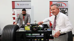 Mike Niemeyer, director of strategic accounts, explains how the Meritor Tire Inflation System works during a tour of P.S.I.’s plant in San Antonio. Mike Niemeyer, director of strategic accounts, explains how the Meritor Tire Inflation System works during a tour of P.S.I.’s plant in San Antonio.