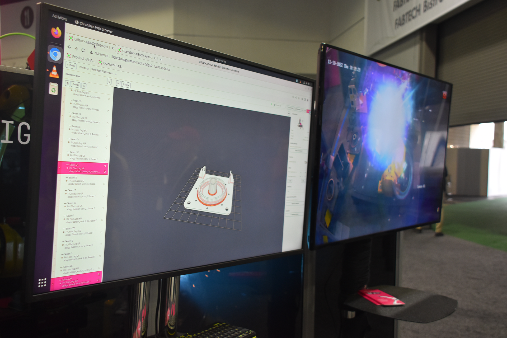 The Abagy system generates a digital twin of the part to be welded, enabling point-and-click welding instructions to be added and saved.