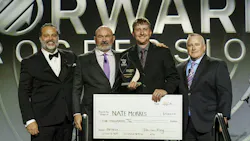 Nate Morris of De Pere, Wisconsin’s Transport Refrigeration (second from right) is the winner of Thermo King’s inaugural Top Tech Dealer Technician competition. Nate Morris of De Pere, Wisconsin’s Transport Refrigeration (second from right) is the winner of Thermo King’s inaugural Top Tech Dealer Technician competition.