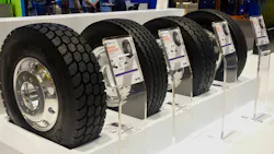 Apollo displays its mixed service tire line atTMC. Apollo displays its mixed service tire line atTMC.