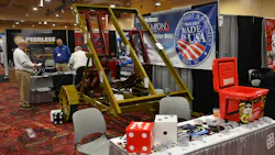 The NATM trade show floor featured 230 exhibiting companies with 321 booths this year. Shown here, the Vegas-themed Champion Hoist & Equipment booth. The NATM trade show floor featured 230 exhibiting companies with 321 booths this year. Shown here, the Vegas-themed Champion Hoist & Equipment booth.
