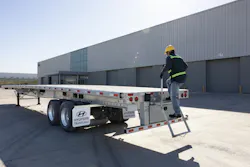 The new design includes a standard patent-pending rear ladder with three points of contact, as well as a rear storage box. The new design includes a standard patent-pending rear ladder with three points of contact, as well as a rear storage box.