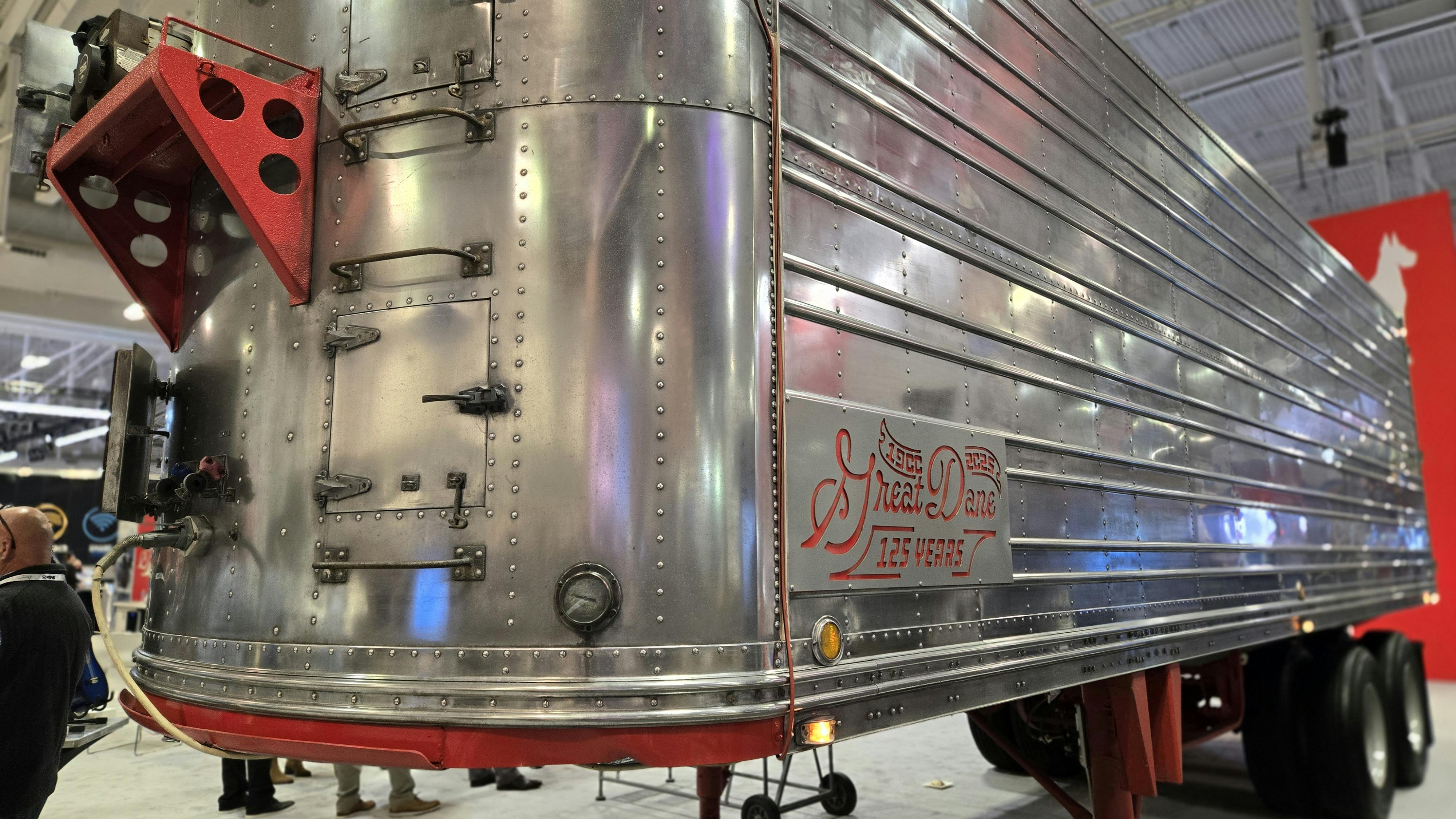 Great Dane's TMC floor display celebrated the trailer manufacturer's 125 years in business.