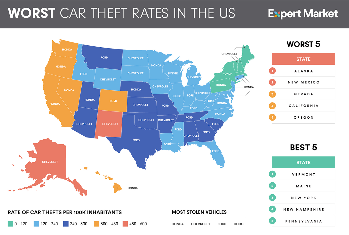 Lock your doors New map shows highest stolen vehicle rates in U.S