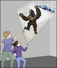 Engineers at Disney Research and Carnegie Mellon University have developed a system called SideBySide that enables animated images from two separate handheld projectors to interact with each other on the same surface