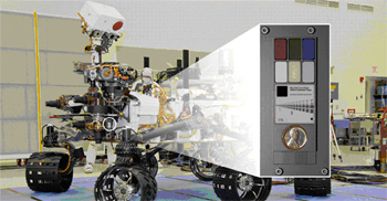 A unique calibration target helps calibrate images captured by the Mars Hand Lens adjustable-focus, color Imager (MAHLI)