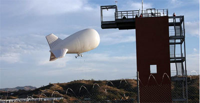 Aerostat patrols the border