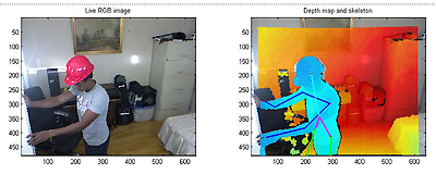 Kinect system tracks construction workers
