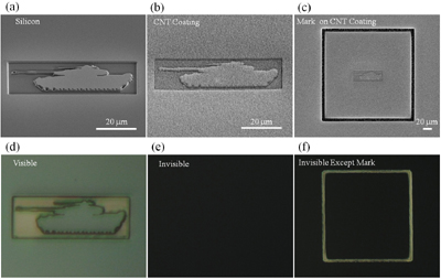 Carbon coating conceals 3-D objects