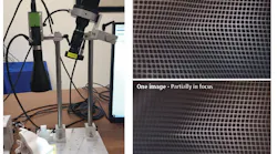 Figure 1: (a) This active extended depth of field demonstration works by simultaneously refocusing the camera and the structured light projector at multiple planes for 3D reconstruction. (b) The image on the top shows a merged image, completely in focus, while the image on the bottom shows one image, partially in focus. Figure 1: (a) This active extended depth of field demonstration works by simultaneously refocusing the camera and the structured light projector at multiple planes for 3D reconstruction. (b) The image on the top shows a merged image, completely in focus, while the image on the bottom shows one image, partially in focus.