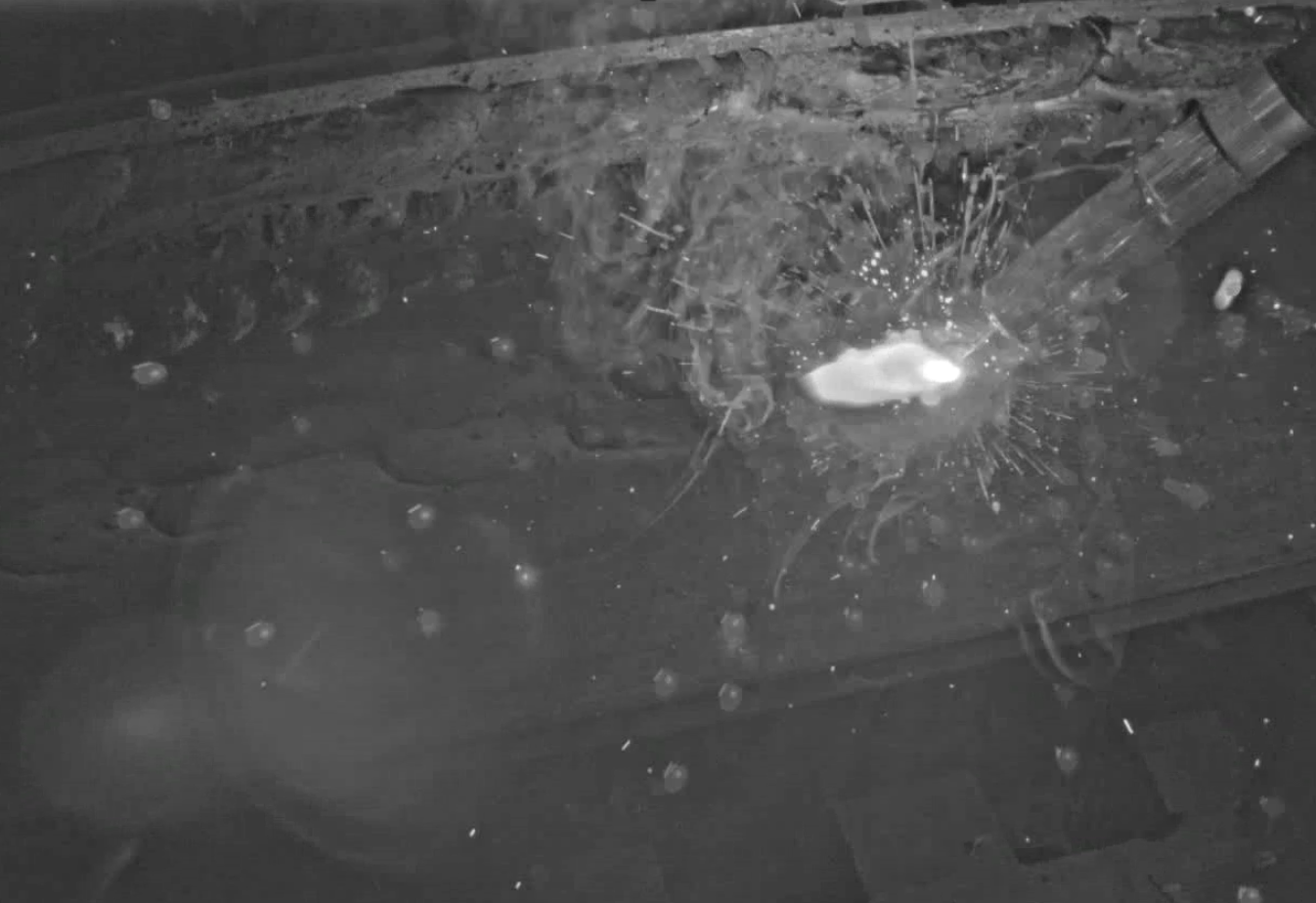 View from the Xtreme Dynamic Range 3D weld visualization helmet.