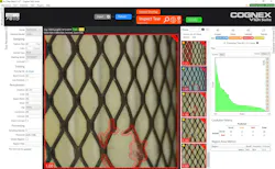 Figure 4: Cognex ViDi identifies defects in an air filter mesh using deep learning. Figure 4: Cognex ViDi identifies defects in an air filter mesh using deep learning.