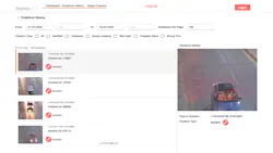 Figure 2: The Mobile Phone and Seatbelt Detection system UI allows clients to review images captured by the system and classified as violations. Figure 2: The Mobile Phone and Seatbelt Detection system UI allows clients to review images captured by the system and classified as violations.