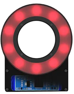 Figure 8: iBlueDrive lights, by DCM Sistemes, have only a single multifunctional control terminal, whether they are monochrome, RGB, or multisector device. Connection can be done directly to the camera or to the trigger signal such as photocell, inductive sensor, or automaton output. (Photo courtesy of DCM Sistemes.) Figure 8: iBlueDrive lights, by DCM Sistemes, have only a single multifunctional control terminal, whether they are monochrome, RGB, or multisector device. Connection can be done directly to the camera or to the trigger signal such as photocell, inductive sensor, or automaton output. (Photo courtesy of DCM Sistemes.)