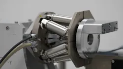 Figure 5: Advances in robotic automation have made it easier to implement active alignment, such as this automated hexapod used for the precision alignment of optical elements inside of assemblies. Figure 5: Advances in robotic automation have made it easier to implement active alignment, such as this automated hexapod used for the precision alignment of optical elements inside of assemblies.