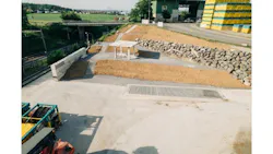 Figure 2: Aerial view of the retaining wall at Circularity Park. Figure 2: Aerial view of the retaining wall at Circularity Park.