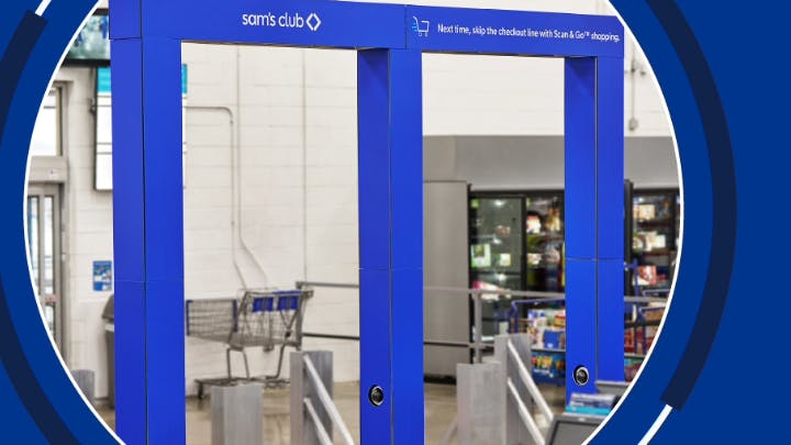 Figure 1: Cameras inside an arch snap images of products in shoppers' carts as they exit a Sam's Club location.