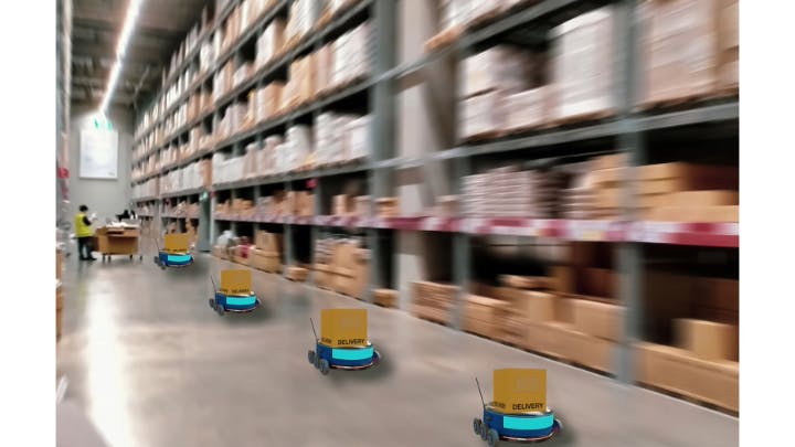Figure 1: Stereo vision is often used in vision guided robotics in warehouses.