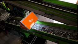 Fig. 1: Lion Vision's detection system consists of a camera and high intensity lights housed in a protective enclosure and connected to a computer loaded with AI vision software. Two of these camera/light set ups are positioned in strategic places over a conveyor belt. Fig. 1: Lion Vision's detection system consists of a camera and high intensity lights housed in a protective enclosure and connected to a computer loaded with AI vision software. Two of these camera/light set ups are positioned in strategic places over a conveyor belt.