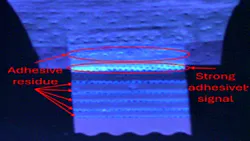 Figure 1: UV-C LEDS enable inspection by taking advantage of flourescence properties of some products. Figure 1: UV-C LEDS enable inspection by taking advantage of flourescence properties of some products.