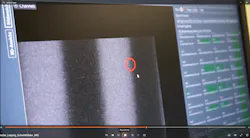 Figure 4: Software used at Porsche highlights imperfections in paint on an exterior shell of an automobile—information technicians use to fix dings, stratches and other issues that might be difficult to find with visual inspection alone. Figure 4: Software used at Porsche highlights imperfections in paint on an exterior shell of an automobile—information technicians use to fix dings, stratches and other issues that might be difficult to find with visual inspection alone.