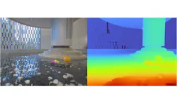These 2D and disparity images were generated by a convolutional neural network (CNN)-based stereo matching algorithm. These 2D and disparity images were generated by a convolutional neural network (CNN)-based stereo matching algorithm.