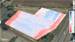 A color coded NDMI map of a vineyard in California surveyed with a drone equipped with the Q.Fly Water system. The system can generate these maps while the drone is in flight. A color coded NDMI map of a vineyard in California surveyed with a drone equipped with the Q.Fly Water system. The system can generate these maps while the drone is in flight.
