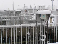 Image 1. Ultrasonic sensors are used even in harsh environments for water applications. Here ultrasonic transmitters are used to measure level of the incoming water in a water plant. Image 1. Ultrasonic sensors are used even in harsh environments for water applications. Here ultrasonic transmitters are used to measure level of the incoming water in a water plant.