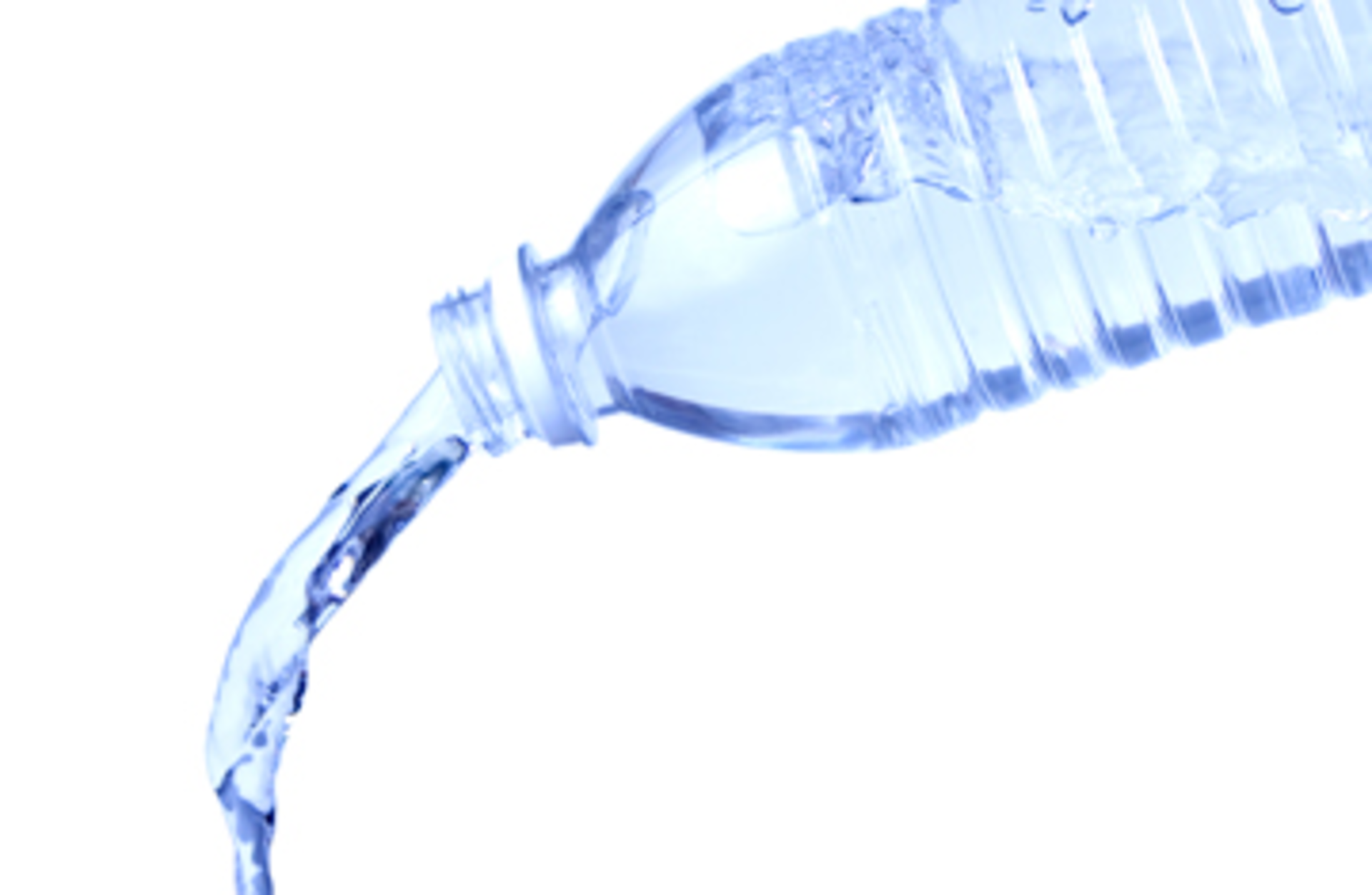 Pouring Water Bottle on White