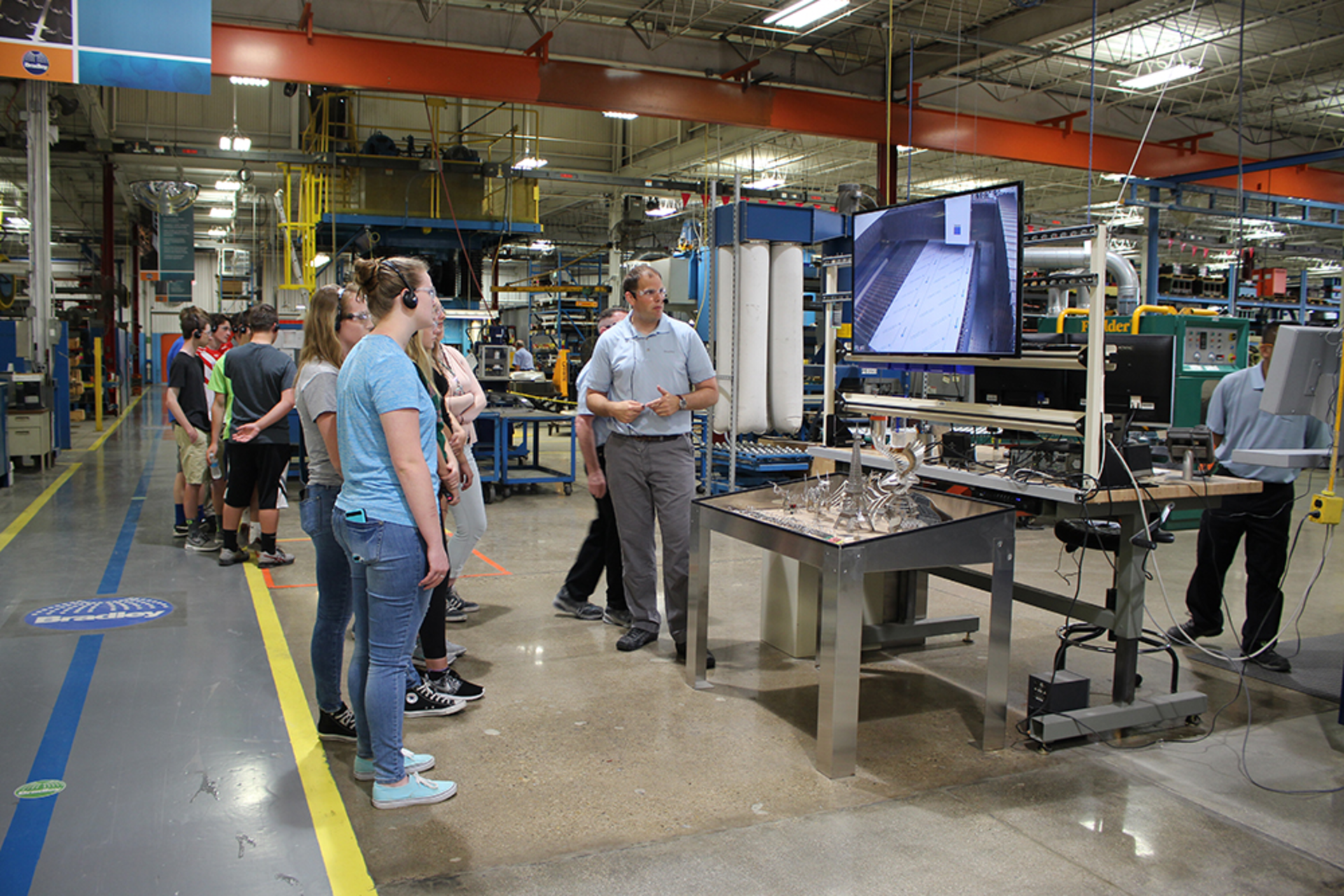 High school students toured Bradley Corp.&rsquo;s new Design Engineering Manufacturing Center. Photo courtesy of Bradley Corp.