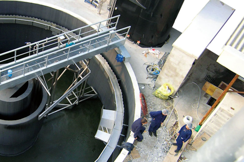 New clarifier, part of the aerobic system. All images courtesy of Fluence Corporation