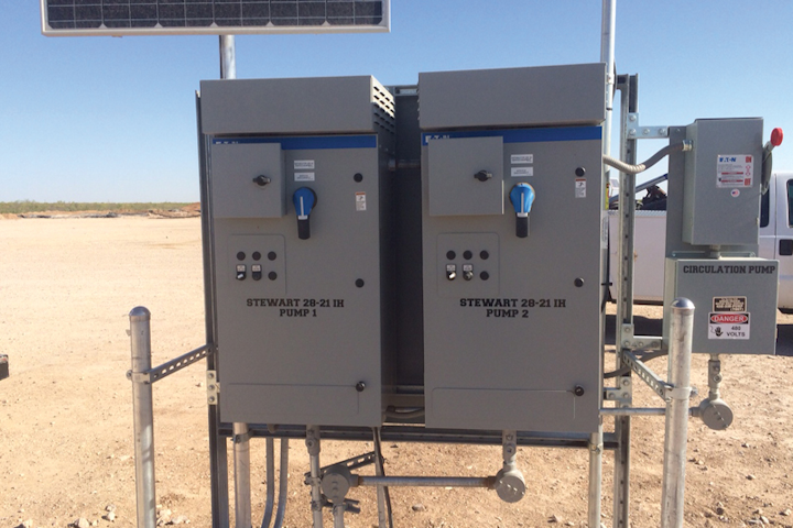 Eaton’s Enclosed PowerXL DG1s installed in a remote pumping application. All images courtesy of Eaton