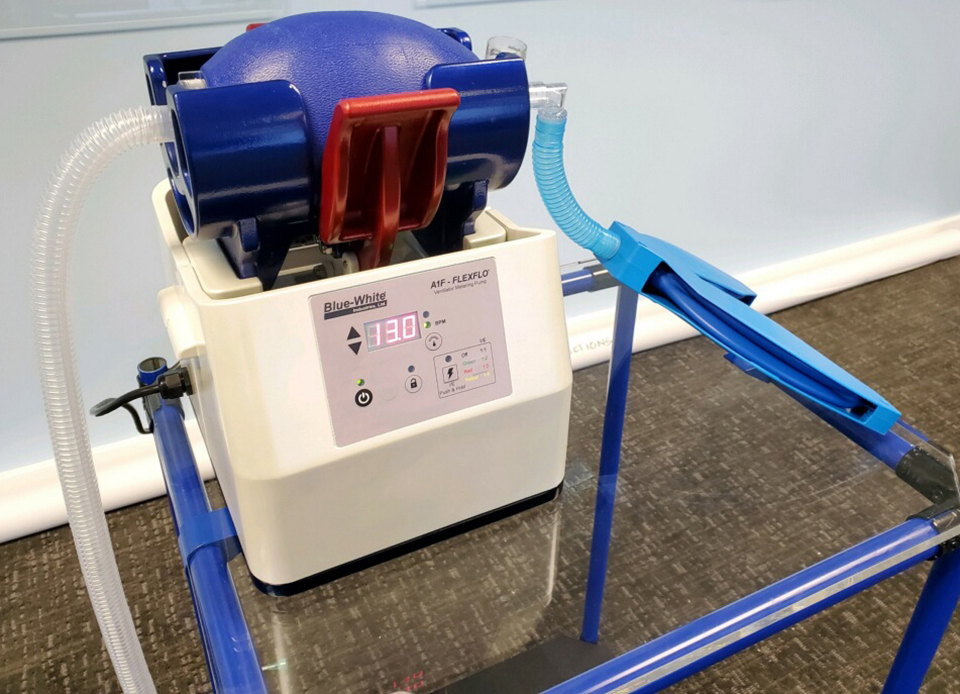 Blue-White&rsquo;s ventilator is currently in long-term testing and is being submitted to the U.S. Food and Drug Administration for approval.