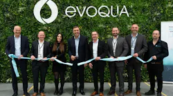 Evoqua team cutting the ribbon at the grand opening event (L-R): Steffen Lange, VP and General Manager of Evoqua's Disinfection Division, Phil Walsh, Plant Manager, Kelly Van Marle, Senior Quality Control Technician, Ron Keating, Chief Executive Officer, Hervé Fages, Executive Vice President and Applied Product Technologies Segment President, Sean Zyra, Sr. Director of Manufacturing Engineering and Quality, Frans Conradie, Operations Director, and Dave Robinson, Warehouse Supervisor. Evoqua team cutting the ribbon at the grand opening event (L-R): Steffen Lange, VP and General Manager of Evoqua's Disinfection Division, Phil Walsh, Plant Manager, Kelly Van Marle, Senior Quality Control Technician, Ron Keating, Chief Executive Officer, Hervé Fages, Executive Vice President and Applied Product Technologies Segment President, Sean Zyra, Sr. Director of Manufacturing Engineering and Quality, Frans Conradie, Operations Director, and Dave Robinson, Warehouse Supervisor.