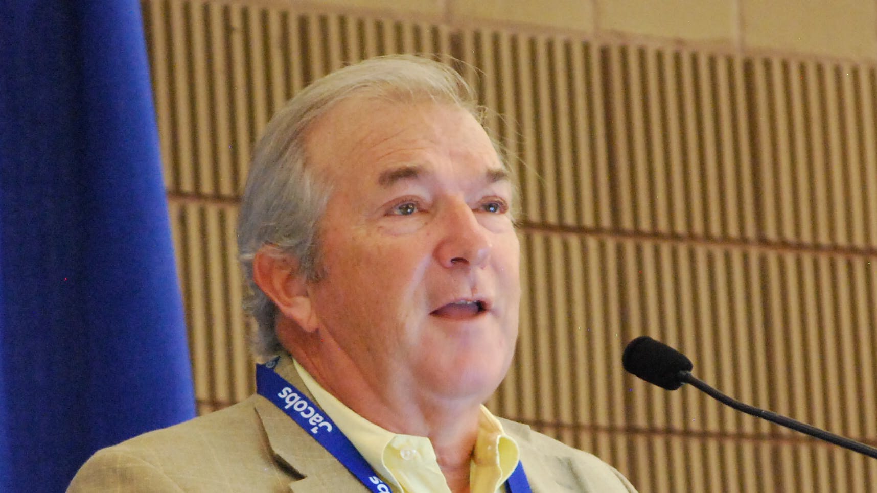 Jeff Hannapel speaks during a presentation on PFAS management on Wednesday morning at WEFTEC 2024 in New Orleans.