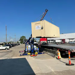 A Hydro Reserve treatment container arriving on-site for system installation and commissioning. A Hydro Reserve treatment container arriving on-site for system installation and commissioning.