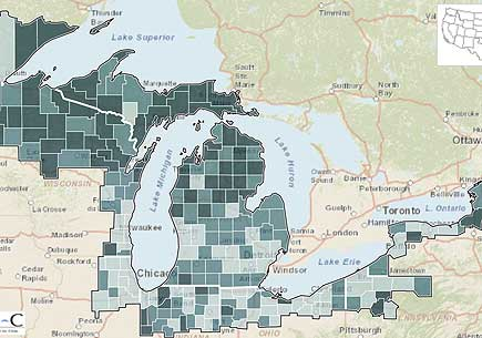 U M And Headwaters Economics Launch Interactive Map To Support Climate Change Adaptation Planning In Great Lakes Region Lead 20130813