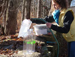 Technician Alissa White collects drinking water near an oil and gas field in Parker County, Texas. Technician Alissa White collects drinking water near an oil and gas field in Parker County, Texas.