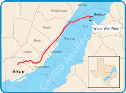 142 Miles of pipeline will transport water from Burleson County to San Antonio. Photo: SAWS 142 Miles of pipeline will transport water from Burleson County to San Antonio. Photo: SAWS
