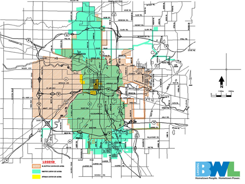 Lansing Board of Water and Light's service area. Photo: LBWL.