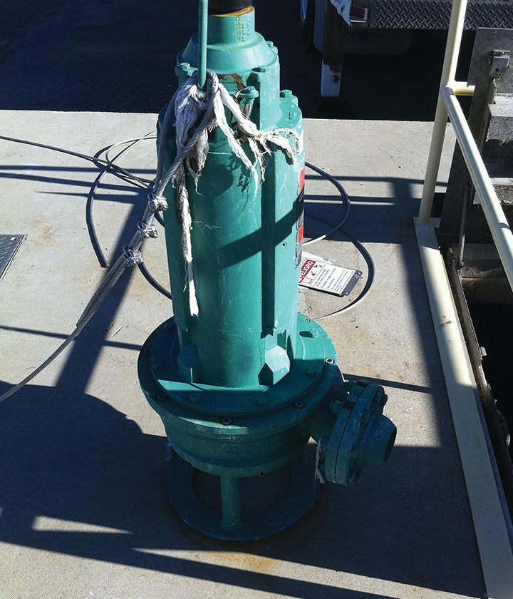 This Vaughan chopper pump eliminated a 4&rsquo; mat of grease and debris, plus paid for itself in 2 1/2 months.