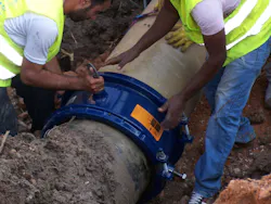 HYMAX coupling being installed. Be sure to keep your inventory stocked with at least two repair products on the shelf for each pipe size to minimize time handling emergencies. HYMAX coupling being installed. Be sure to keep your inventory stocked with at least two repair products on the shelf for each pipe size to minimize time handling emergencies.