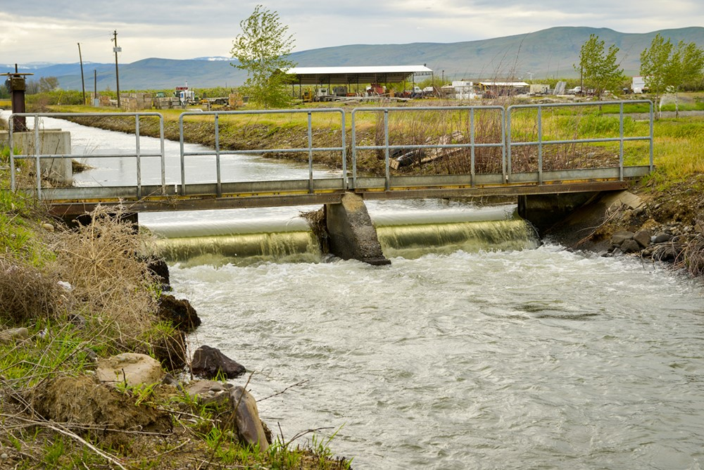 A low-head hydropower generator in a canal in the Yakima basin.