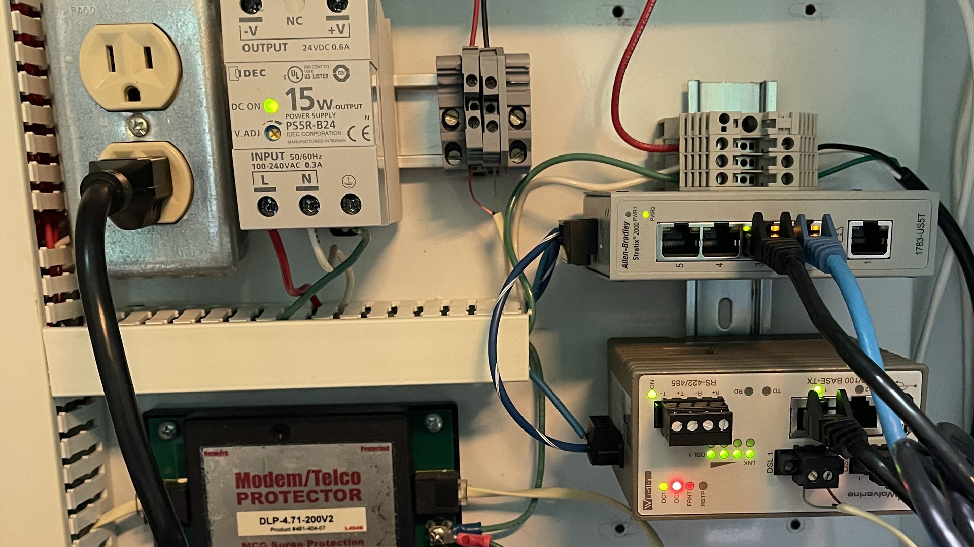 Network architecture at the water pumping station.