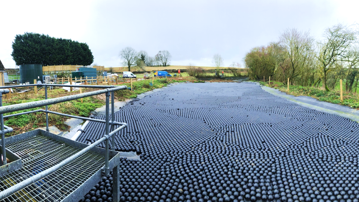 Shade Balls cover the lagoon at Didmarton WRC.